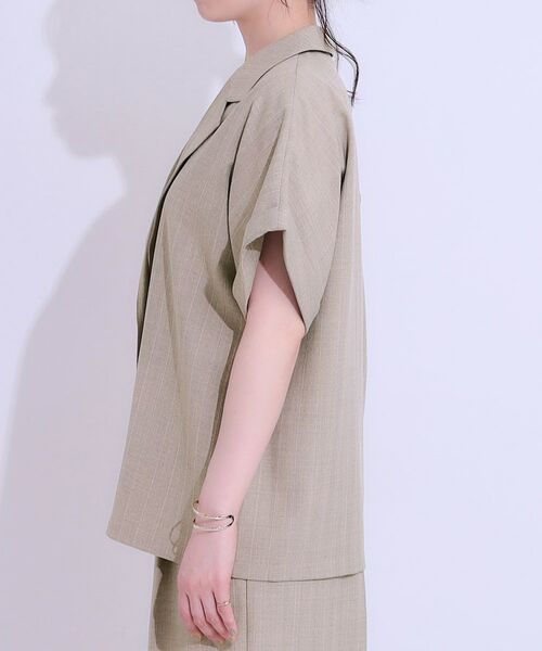 SHOO・LA・RUE / シューラルー テーラードジャケット | 【セットアップ可】麻調半袖ジャケット | 詳細14
