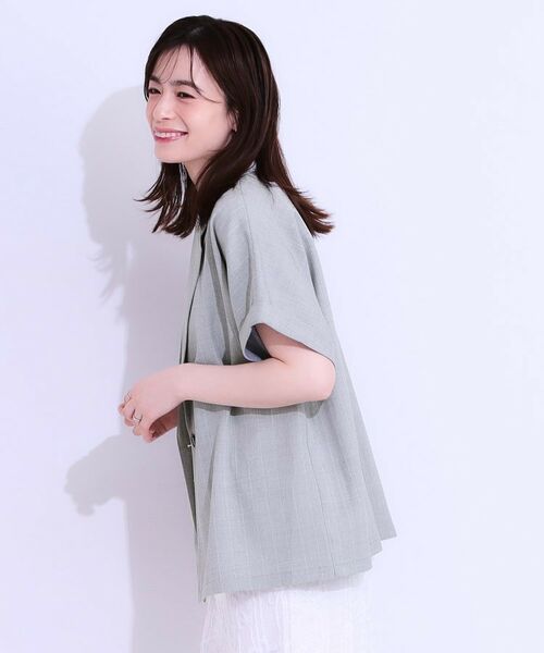 SHOO・LA・RUE / シューラルー テーラードジャケット | 【セットアップ可】麻調半袖ジャケット | 詳細2