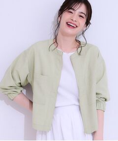 SHOO・LA・RUE / シューラルー レザーブルゾン・ジャケット | 【洗える/S-LL/ひんやり/UV】さらりと羽織れる 麻調ZIPブルゾン