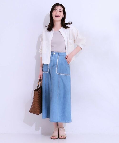 SHOO・LA・RUE / シューラルー レザーブルゾン・ジャケット | 【洗える/S-LL/ひんやり/UV】さらりと羽織れる 麻調ZIPブルゾン | 詳細3