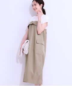 SHOO・LA・RUE / シューラルー ロング・マキシ丈ワンピース | 【洗える/S-LL】1枚でコーデが完成 異素材ドッキングワンピース