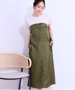 SHOO・LA・RUE / シューラルー ロング・マキシ丈ワンピース | 【洗える/S-LL】1枚でコーデが完成 異素材ドッキングワンピース