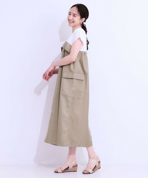 SHOO・LA・RUE / シューラルー ロング・マキシ丈ワンピース | 【洗える/S-LL】1枚でコーデが完成 異素材ドッキングワンピース | 詳細10