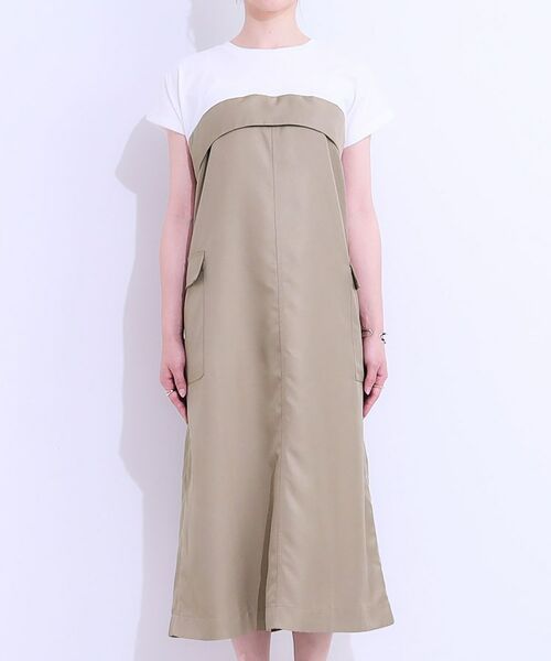 SHOO・LA・RUE / シューラルー ロング・マキシ丈ワンピース | 【洗える/S-LL】1枚でコーデが完成 異素材ドッキングワンピース | 詳細13