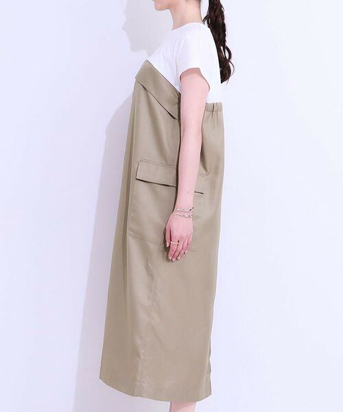 SHOO・LA・RUE / シューラルー ロング・マキシ丈ワンピース | 【洗える/S-LL】1枚でコーデが完成 異素材ドッキングワンピース | 詳細14