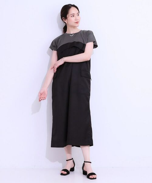 SHOO・LA・RUE / シューラルー ロング・マキシ丈ワンピース | 【洗える/S-LL】1枚でコーデが完成 異素材ドッキングワンピース | 詳細2