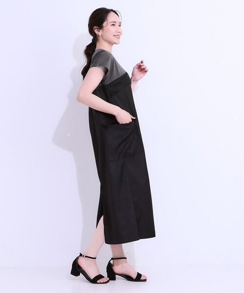 SHOO・LA・RUE / シューラルー ロング・マキシ丈ワンピース | 【洗える/S-LL】1枚でコーデが完成 異素材ドッキングワンピース | 詳細3