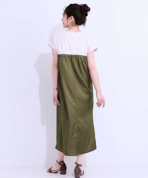 SHOO・LA・RUE / シューラルー ロング・マキシ丈ワンピース | 【洗える/S-LL】1枚でコーデが完成 異素材ドッキングワンピース | 詳細7