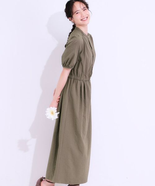 SHOO・LA・RUE / シューラルー ロング・マキシ丈ワンピース | 【洗える/S-LL/ひんやり/UV】女性らしさ漂う サッカーワンピース(ブラウン(043))