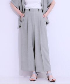 SHOO・LA・RUE / シューラルー パンツ | 【セットアップ可】麻調ストライプワイドパンツ