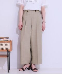 SHOO・LA・RUE / シューラルー パンツ | 【セットアップ可】麻調ストライプワイドパンツ