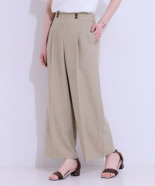 SHOO・LA・RUE / シューラルー パンツ | 【セットアップ可】麻調ストライプワイドパンツ | 詳細10