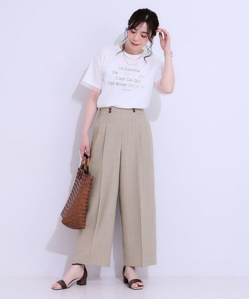 SHOO・LA・RUE / シューラルー パンツ | 【セットアップ可】麻調ストライプワイドパンツ | 詳細11