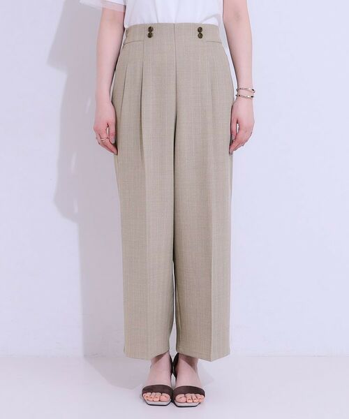 SHOO・LA・RUE / シューラルー パンツ | 【セットアップ可】麻調ストライプワイドパンツ | 詳細13