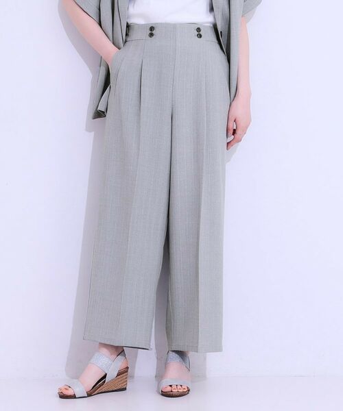SHOO・LA・RUE / シューラルー パンツ | 【セットアップ可】麻調ストライプワイドパンツ | 詳細2