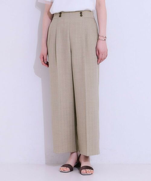 SHOO・LA・RUE / シューラルー パンツ | 【セットアップ可】麻調ストライプワイドパンツ | 詳細9