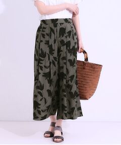 SHOO・LA・RUE / シューラルー ショート・ハーフ・半端丈パンツ | 【S-LL/ひんやり】いつものコーデを華やかに 柄アソート 麻調ガウチョパンツ