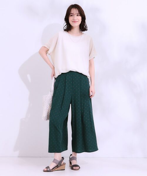 SHOO・LA・RUE / シューラルー ショート・ハーフ・半端丈パンツ | 【S-LL/ひんやり】いつものコーデを華やかに 柄アソート 麻調ガウチョパンツ | 詳細11