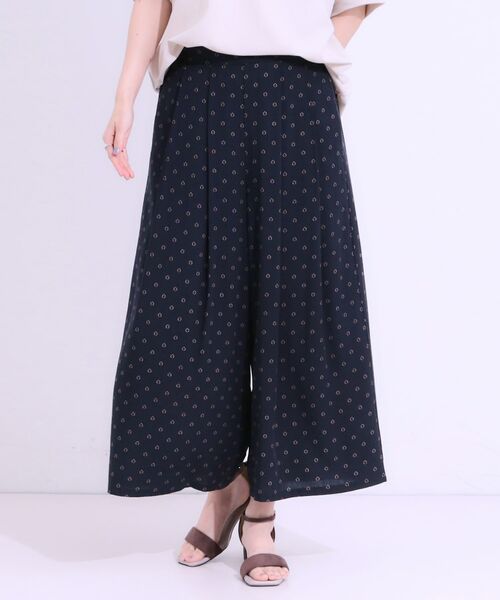 SHOO・LA・RUE / シューラルー ショート・ハーフ・半端丈パンツ | 【S-LL/ひんやり】いつものコーデを華やかに 柄アソート 麻調ガウチョパンツ | 詳細13