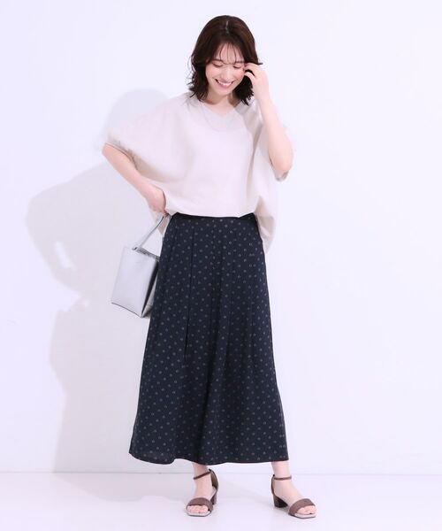 SHOO・LA・RUE / シューラルー ショート・ハーフ・半端丈パンツ | 【S-LL/ひんやり】いつものコーデを華やかに 柄アソート 麻調ガウチョパンツ | 詳細15