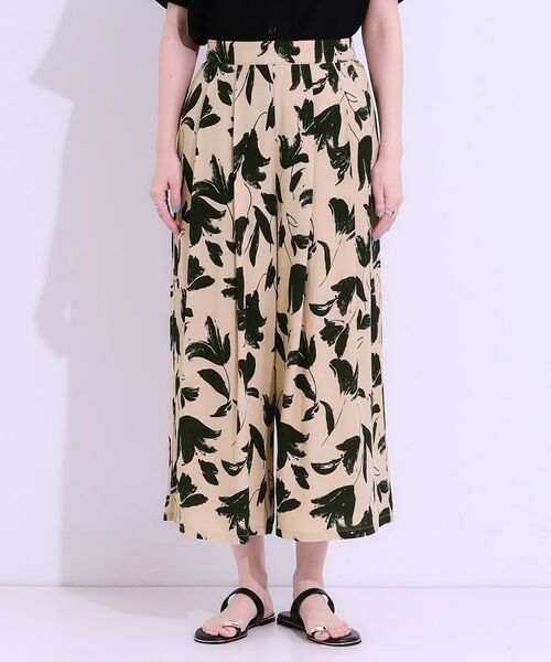 SHOO・LA・RUE / シューラルー ショート・ハーフ・半端丈パンツ | 【S-LL/ひんやり】いつものコーデを華やかに 柄アソート 麻調ガウチョパンツ | 詳細17