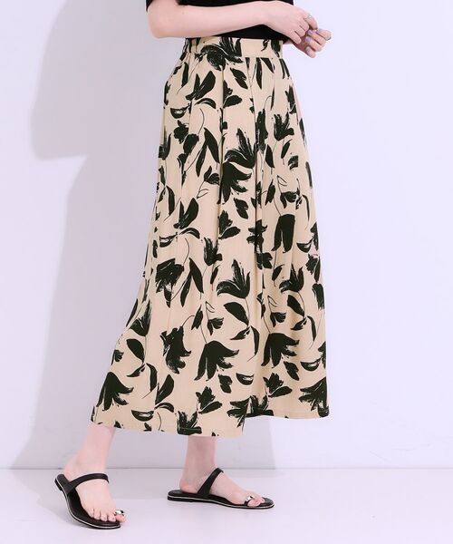 SHOO・LA・RUE / シューラルー ショート・ハーフ・半端丈パンツ | 【S-LL/ひんやり】いつものコーデを華やかに 柄アソート 麻調ガウチョパンツ | 詳細2