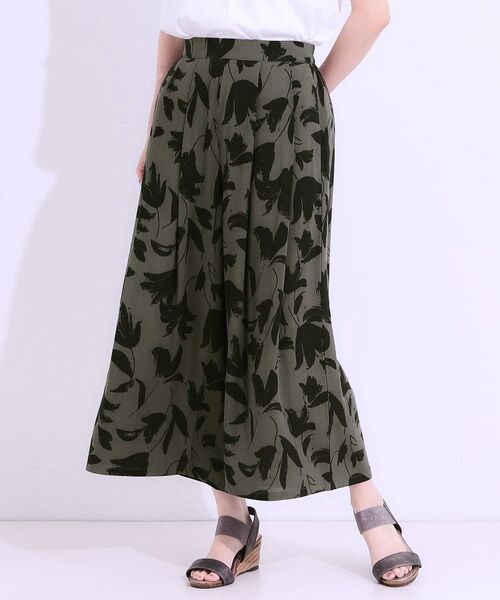 SHOO・LA・RUE / シューラルー ショート・ハーフ・半端丈パンツ | 【S-LL/ひんやり】いつものコーデを華やかに 柄アソート 麻調ガウチョパンツ | 詳細5