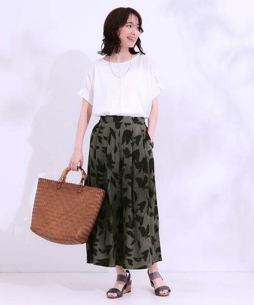 SHOO・LA・RUE / シューラルー ショート・ハーフ・半端丈パンツ | 【S-LL/ひんやり】いつものコーデを華やかに 柄アソート 麻調ガウチョパンツ | 詳細7