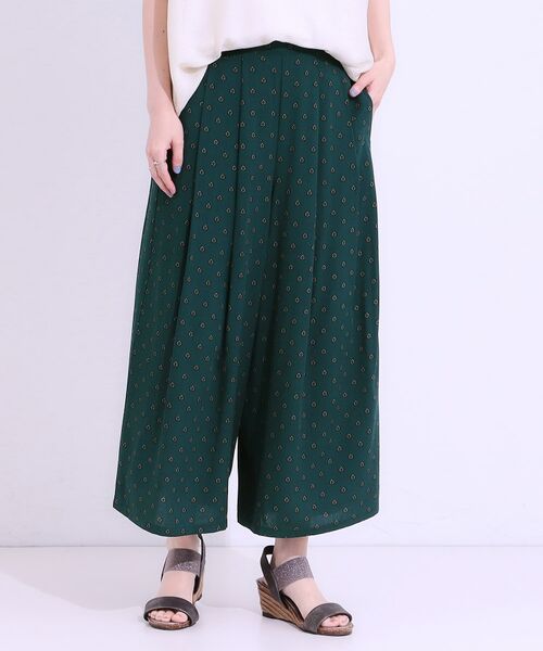 SHOO・LA・RUE / シューラルー ショート・ハーフ・半端丈パンツ | 【S-LL/ひんやり】いつものコーデを華やかに 柄アソート 麻調ガウチョパンツ | 詳細9