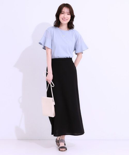 SHOO・LA・RUE / シューラルー ロング・マキシ丈スカート | 【洗える/ひんやり】さらり涼しげ セミフレアスカート | 詳細3