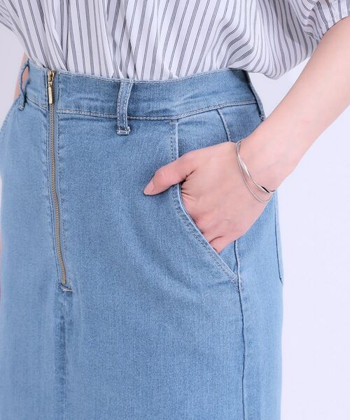 SHOO・LA・RUE / シューラルー デニムスカート | 【ひんやり/S-LL】デニムジップナロースカート | 詳細15