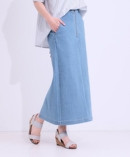 SHOO・LA・RUE / シューラルー デニムスカート | 【ひんやり/S-LL】デニムジップナロースカート | 詳細6