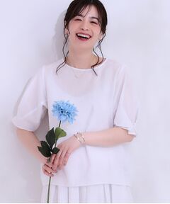 SHOO・LA・RUE / シューラルー シャツ・ブラウス | 【S-LL/セットアップ可/5分袖】涼しくこなれる お袖タックブラウス