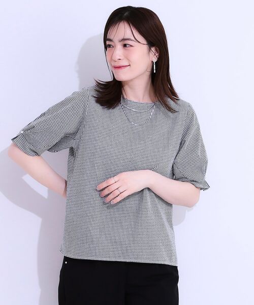 SHOO・LA・RUE / シューラルー シャツ・ブラウス | 【S-LL/セットアップ可/5分袖】涼しくこなれる お袖タックブラウス | 詳細1