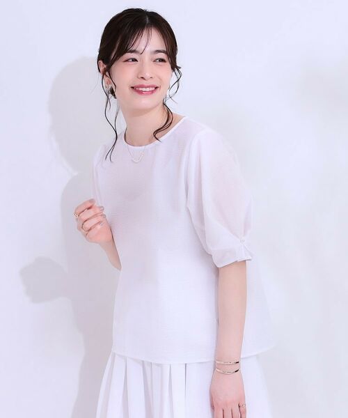 SHOO・LA・RUE / シューラルー シャツ・ブラウス | 【S-LL/セットアップ可/5分袖】涼しくこなれる お袖タックブラウス | 詳細10