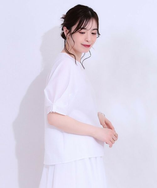 SHOO・LA・RUE / シューラルー シャツ・ブラウス | 【S-LL/セットアップ可/5分袖】涼しくこなれる お袖タックブラウス | 詳細11