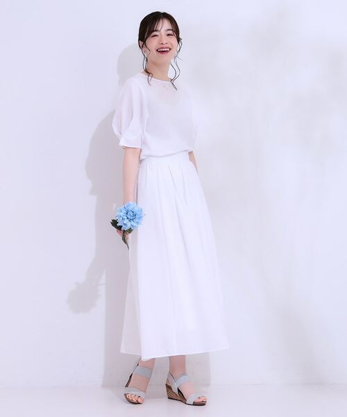 SHOO・LA・RUE / シューラルー シャツ・ブラウス | 【S-LL/セットアップ可/5分袖】涼しくこなれる お袖タックブラウス | 詳細12