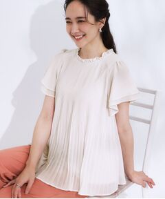 SHOO・LA・RUE / シューラルー シャツ・ブラウス | 【S-LL】プチフリル襟がフェミニン プリーツブラウス