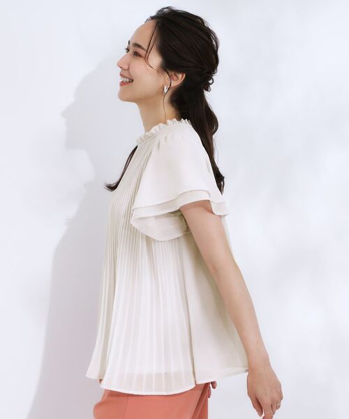 SHOO・LA・RUE / シューラルー シャツ・ブラウス | 【S-LL】プチフリル襟がフェミニン プリーツブラウス | 詳細10
