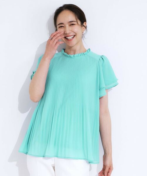 SHOO・LA・RUE / シューラルー シャツ・ブラウス | 【S-LL】プチフリル襟がフェミニン プリーツブラウス | 詳細13