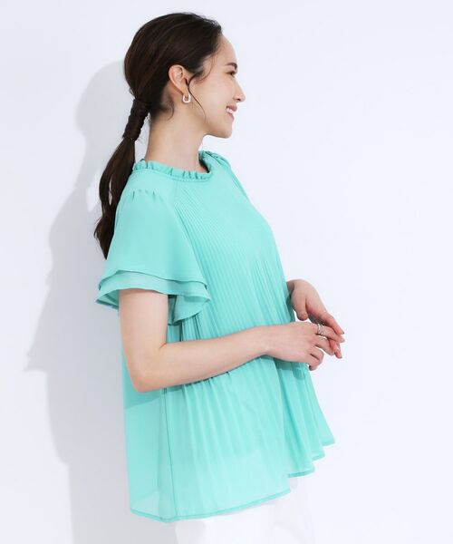 SHOO・LA・RUE / シューラルー シャツ・ブラウス | 【S-LL】プチフリル襟がフェミニン プリーツブラウス | 詳細14