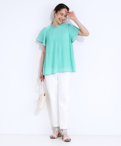 SHOO・LA・RUE / シューラルー シャツ・ブラウス | 【S-LL】プチフリル襟がフェミニン プリーツブラウス | 詳細15