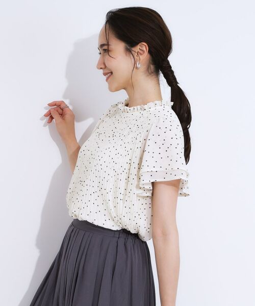 SHOO・LA・RUE / シューラルー シャツ・ブラウス | 【S-LL】プチフリル襟がフェミニン プリーツブラウス | 詳細2