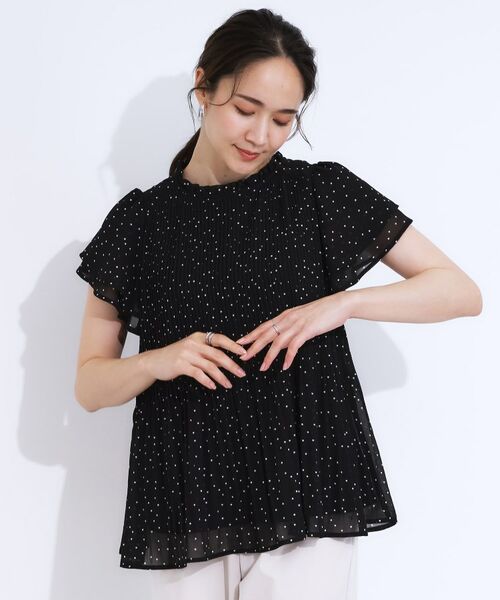 SHOO・LA・RUE / シューラルー シャツ・ブラウス | 【S-LL】プチフリル襟がフェミニン プリーツブラウス | 詳細5