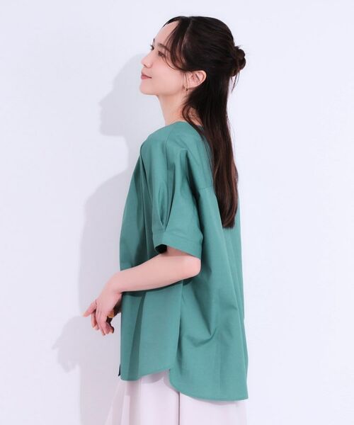 SHOO・LA・RUE / シューラルー シャツ・ブラウス | 【洗える/S-LL】大人の上品シルエット タックデザイン 5分袖ブラウス | 詳細10