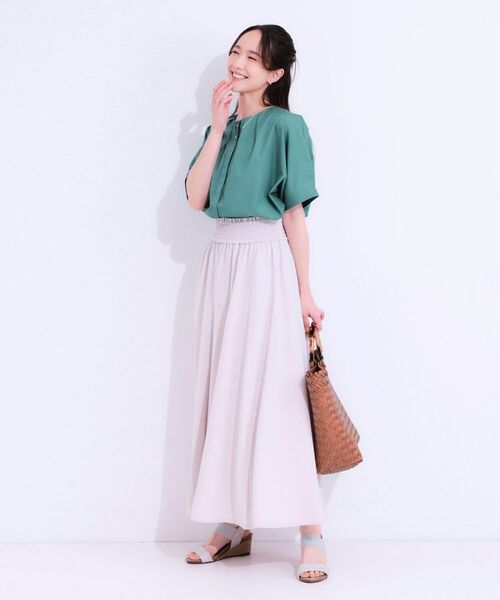 SHOO・LA・RUE / シューラルー シャツ・ブラウス | 【洗える/S-LL】大人の上品シルエット タックデザイン 5分袖ブラウス | 詳細11