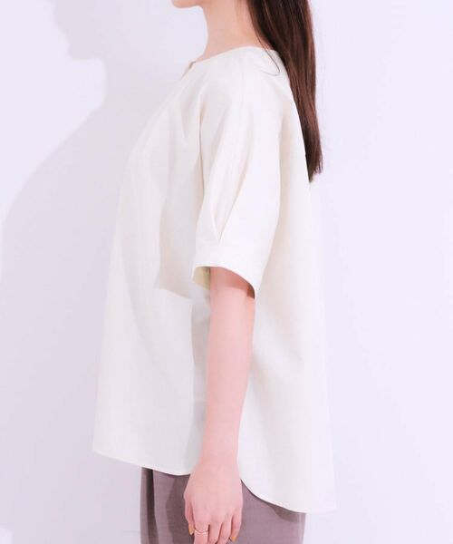 SHOO・LA・RUE / シューラルー シャツ・ブラウス | 【洗える/S-LL】大人の上品シルエット タックデザイン 5分袖ブラウス | 詳細14