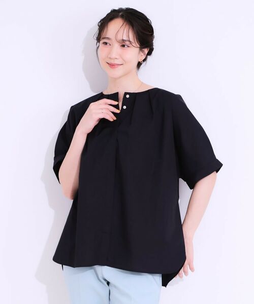 SHOO・LA・RUE / シューラルー シャツ・ブラウス | 【洗える/S-LL】大人の上品シルエット タックデザイン 5分袖ブラウス | 詳細5