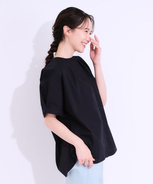 SHOO・LA・RUE / シューラルー シャツ・ブラウス | 【洗える/S-LL】大人の上品シルエット タックデザイン 5分袖ブラウス | 詳細6