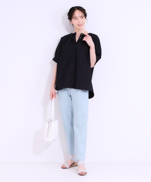 SHOO・LA・RUE / シューラルー シャツ・ブラウス | 【洗える/S-LL】大人の上品シルエット タックデザイン 5分袖ブラウス | 詳細7